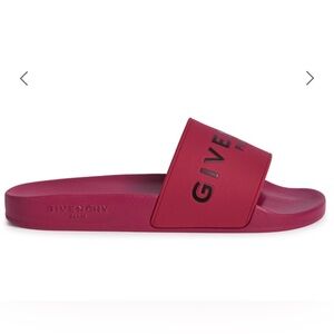 GIVENCHY - Women’s Givenchy Paris Rubber Slides - Size 5 - Fig Pink